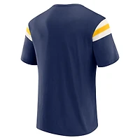 T-shirt à rayures bleu marine pour homme Darius Rucker Collection by Fanatics, motif Milwaukee Brewers, manches vieillies