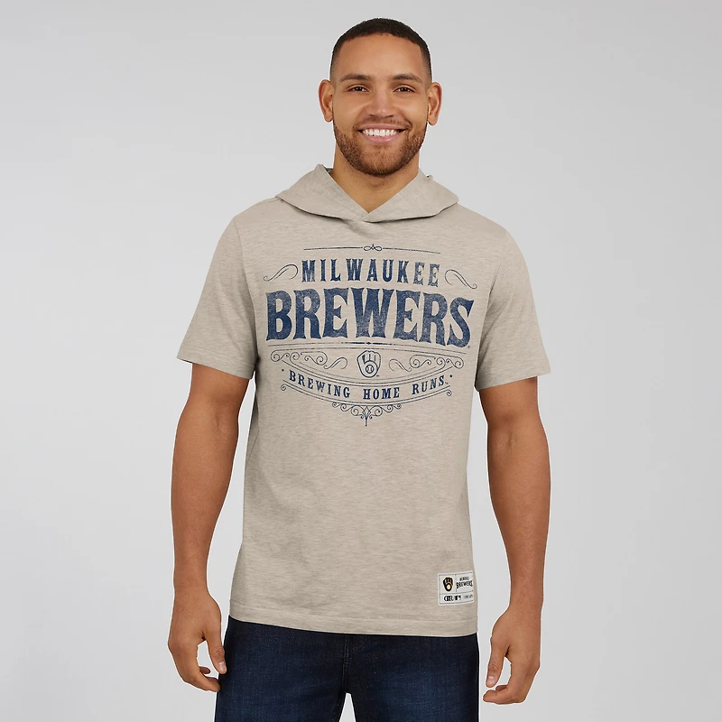 Men's Darius Rucker Collection by Fanatics Tan Milwaukee Brewers Hooded T-Shirt