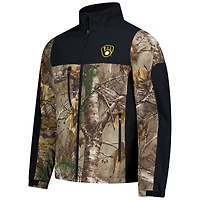 Veste softshell de chasse Dunbrooke Camo Milwaukee Brewers pour homme, motif Realtree, fermeture éclair intégrale