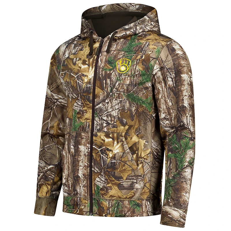 Sweat à capuche zippé Dunbrooke Camo Milwaukee Brewers Trophy Realtree pour homme