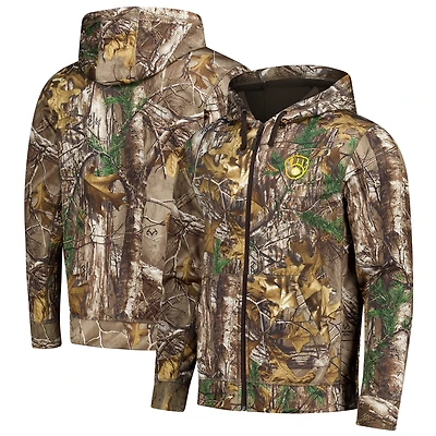 Sweat à capuche zippé Dunbrooke Camo Milwaukee Brewers Trophy Realtree pour homme