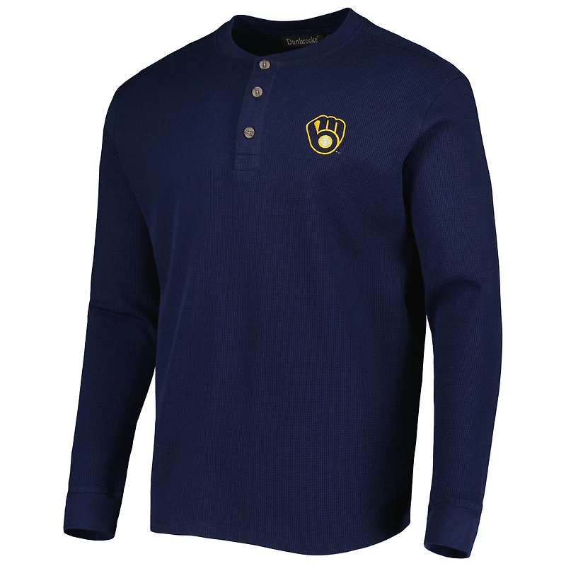 T-shirt à manches longues pour homme Dunbrooke Milwaukee Brewers bleu marine Maverick