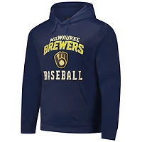 Men's Dunbrooke Navy Milwaukee Brewers Champion Pullover Hoodie