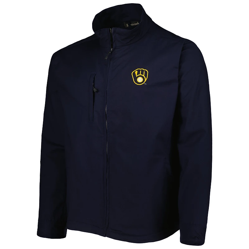 Veste zippée intégrale Dunbrooke Navy Milwaukee Brewers Journey Tri-Blend pour homme