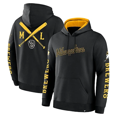 Sweat à capuche en polaire Big City Legacy des Milwaukee Brewers pour homme, noir, Fanatics