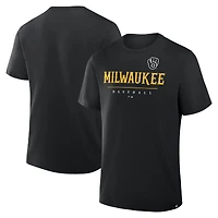 Men's Fanatics Black Milwaukee Brewers Color Pop Legacy Clubhouse T-Shirt