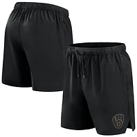 Short Fanatics noir pour homme, micro ton sur ton, le bureau des Milwaukee Brewers