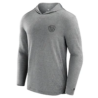 Men's Fanatics Black Milwaukee Brewers Front Office Tech Lightweight Hoodie T-Shirt