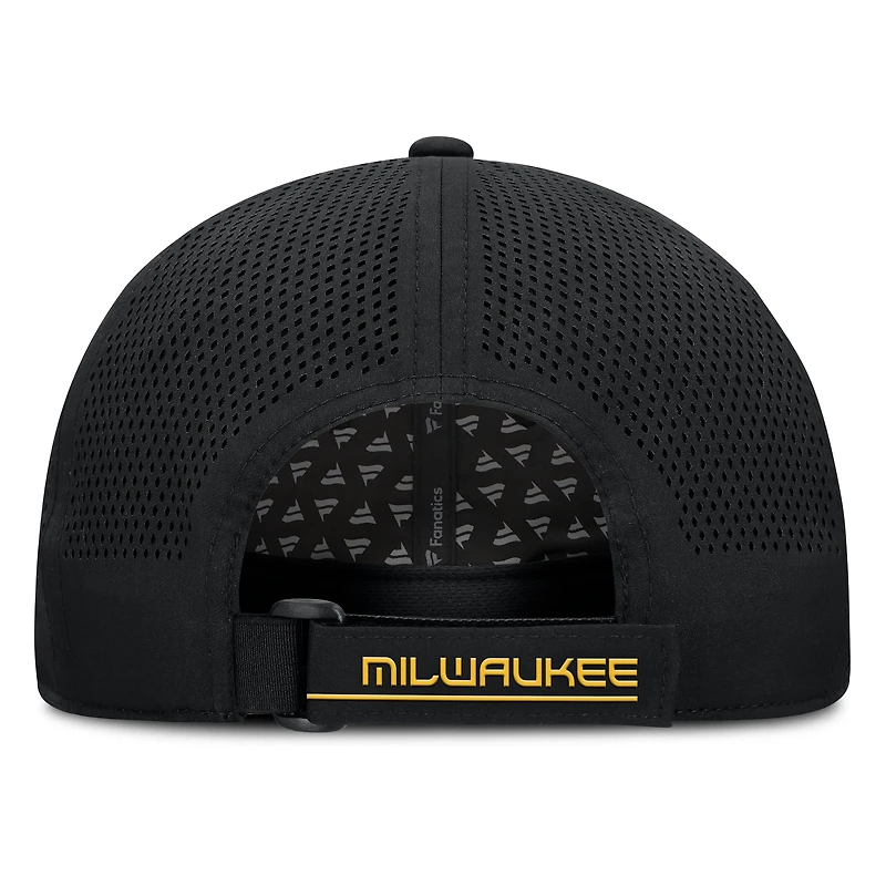 Casquette ajustable noire Fanatics pour homme Milwaukee Brewers Level Up Driver
