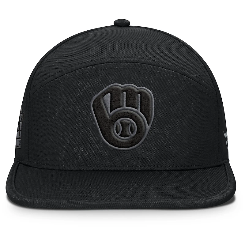 Casquette snapback noire Fanatics Platoon des Milwaukee Brewers pour homme