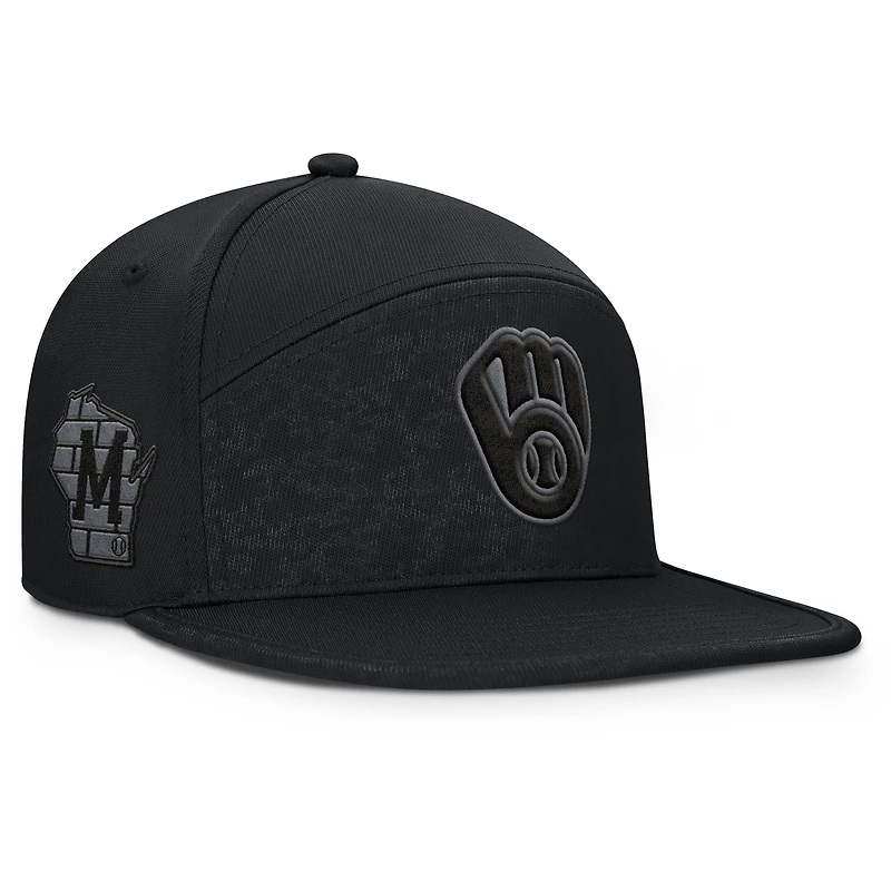 Casquette snapback noire Fanatics Platoon des Milwaukee Brewers pour homme