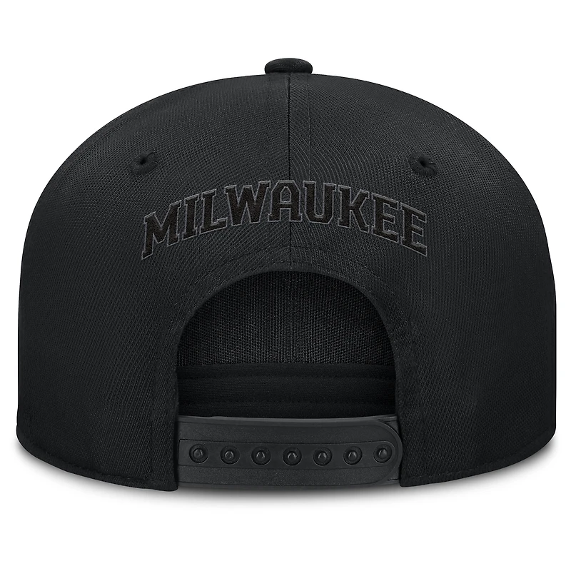 Casquette snapback noire Fanatics Platoon des Milwaukee Brewers pour homme