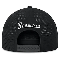 Casquette ajustable Fanatics noire pour homme avec logo signature des Milwaukee Brewers