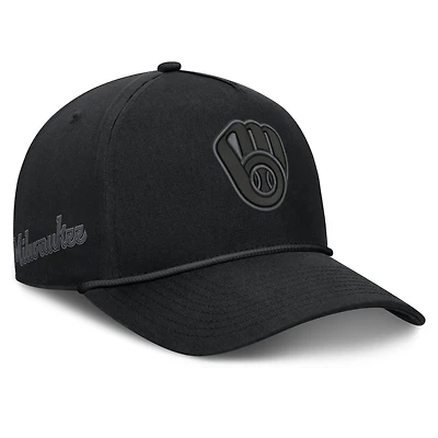 Casquette ajustable Fanatics noire Milwaukee Brewers Undertone A-Frame pour homme