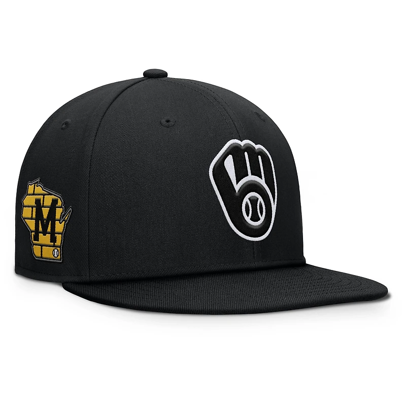 Casquette à pression noire pour hommes Fanatics Milwaukee Brewers Walk-Off Bullpen
