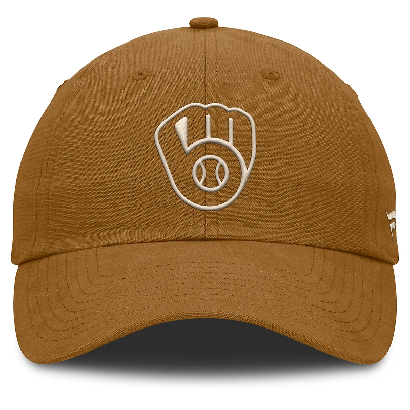 Casquette ajustable marron Milwaukee Brewers Act Natural Chopper pour hommes Fanatics