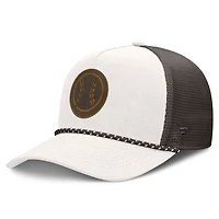 Men's Fanatics Cream/Brown Milwaukee Brewers Level Up Bronco Adjustable Trucker Hat