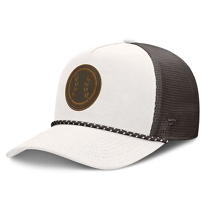 Men's Fanatics Cream/Brown Milwaukee Brewers Level Up Bronco Adjustable Trucker Hat