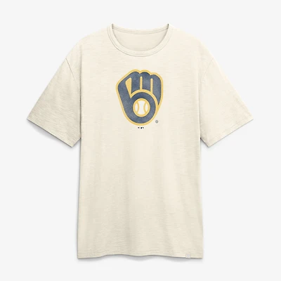 T-shirt Fanatics beige Milwaukee Brewers Stadium Slub pour homme