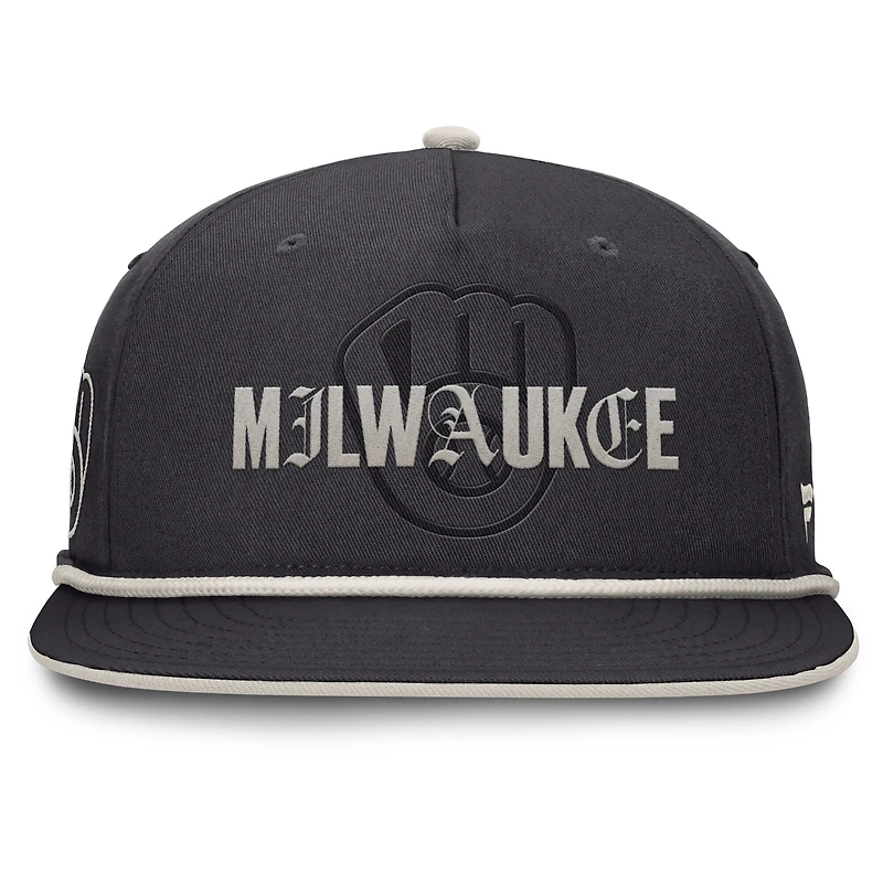 Men's Fanatics Graphite Milwaukee Brewers Gapper Snapback Hat