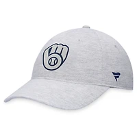 Casquette réglable avec logo Milwaukee Brewers Fanatics gris pour hommes