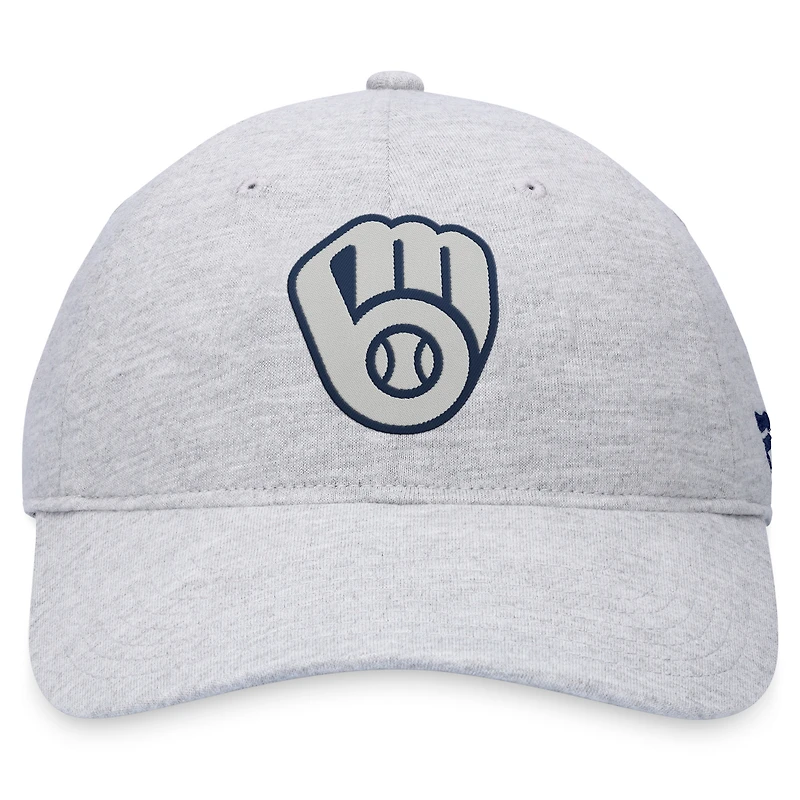 Casquette réglable avec logo Milwaukee Brewers Fanatics gris pour hommes