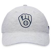 Casquette réglable avec logo Milwaukee Brewers Fanatics gris pour hommes