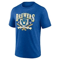 T-shirt triple mélange Fanatics Heather Royal Milwaukee Brewers Home Team pour hommes