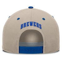 Casquette ajustable Fanatics kaki/royale Milwaukee Brewers Veteran A-Frame pour homme