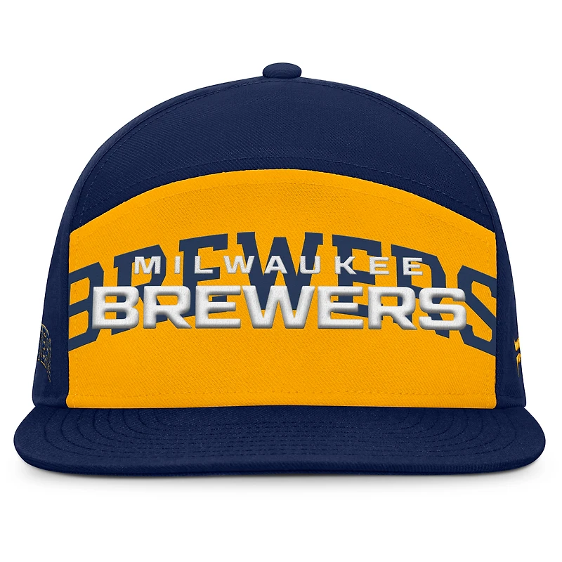Men's Fanatics Navy/Gold Milwaukee Brewers Clubhouse Splitter Snapback Hat