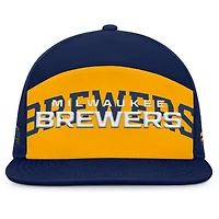 Men's Fanatics Navy/Gold Milwaukee Brewers Clubhouse Splitter Snapback Hat