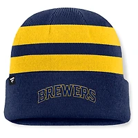Bonnet en tricot à revers Fanatics bleu marine Milwaukee Brewers Baseline pour homme