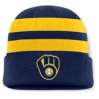 Bonnet en tricot à revers Fanatics bleu marine Milwaukee Brewers Baseline pour homme