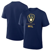 T-shirt Fanatics bleu marine Milwaukee Brewers Clubhouse Legacy Side Swipe pour homme