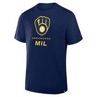 T-shirt Fanatics bleu marine Milwaukee Brewers Clubhouse Legacy Side Swipe pour homme