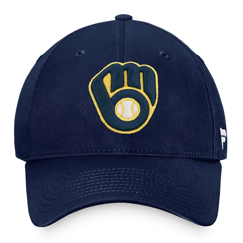 Casquette ajustable Fanatics Navy Milwaukee Brewers Core pour hommes