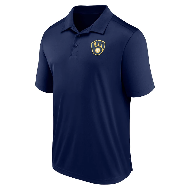Polo fanatiques bleu marine avec logo des Milwaukee Brewers pour hommes