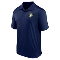 Polo fanatiques bleu marine avec logo des Milwaukee Brewers pour hommes