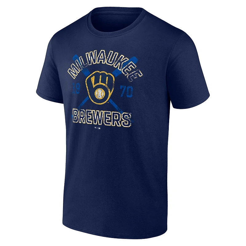 T-shirt bleu marine Second Wind des Milwaukee Brewers de marque fanatiques pour hommes