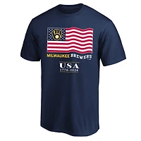 T-shirt Fanatics Navy Milwaukee Brewers USA 1776-2026 pour homme, grandes tailles