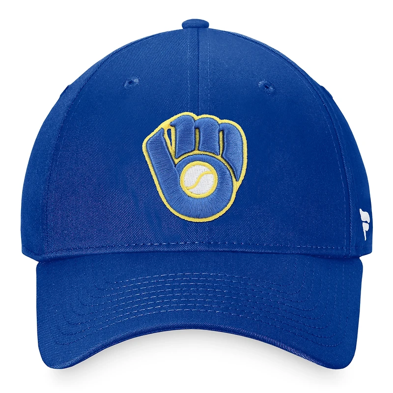 Casquette réglable Fanatics Royal Milwaukee Brewers Cooperstown Collection Core pour hommes