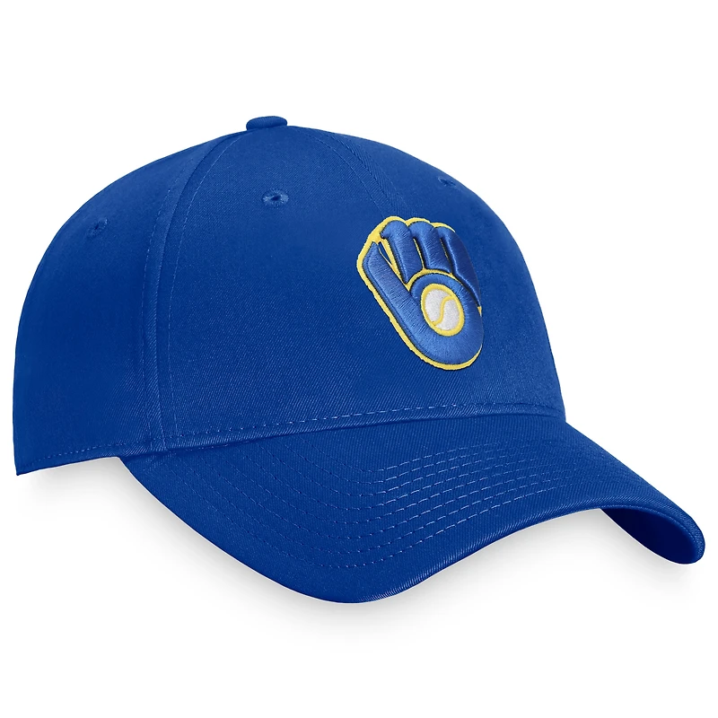Casquette réglable Fanatics Royal Milwaukee Brewers Cooperstown Collection Core pour hommes