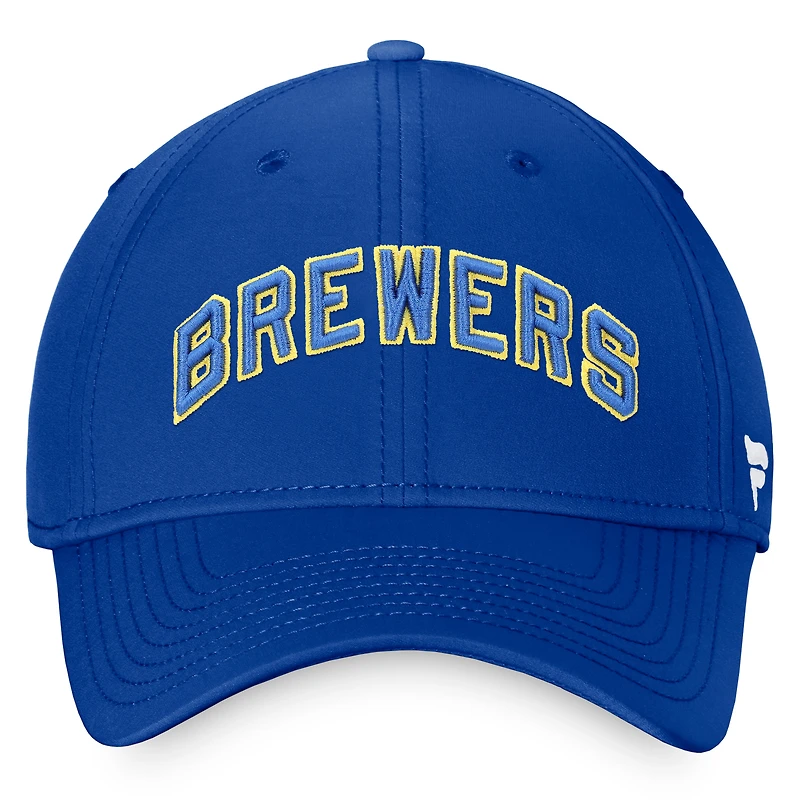 Casquette Cooperstown Core Flex Fanatics Royal Milwaukee Brewers pour hommes