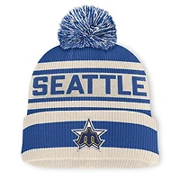 Bonnet à revers en maille avec pompon, modèle Royal Milwaukee Brewers de Fanatics pour homme