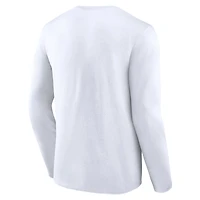Men's Fanatics White Milwaukee Brewers Pressbox Long Sleeve T-Shirt