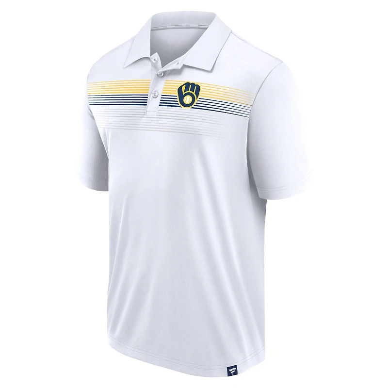 Polo blanc Milwaukee Brewers Victory For Us Interlock Fanatics pour hommes