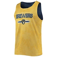 Men's FOCO Navy/Gold Milwaukee Brewers Floral Reversible Mesh Tank Top
