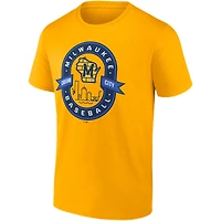 T-shirt doré emblématique Glory Bound pour homme des Milwaukee Brewers