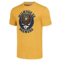 T-shirt triple mélange Hommage Gold Milwaukee Brewers Grateful Dead pour hommes