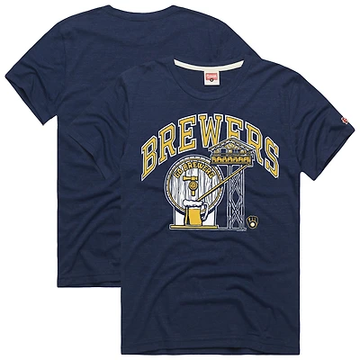 T-shirt bleu marine hommage pour homme, Hyper Local Refresh, Tri-Blend, Milwaukee Brewers